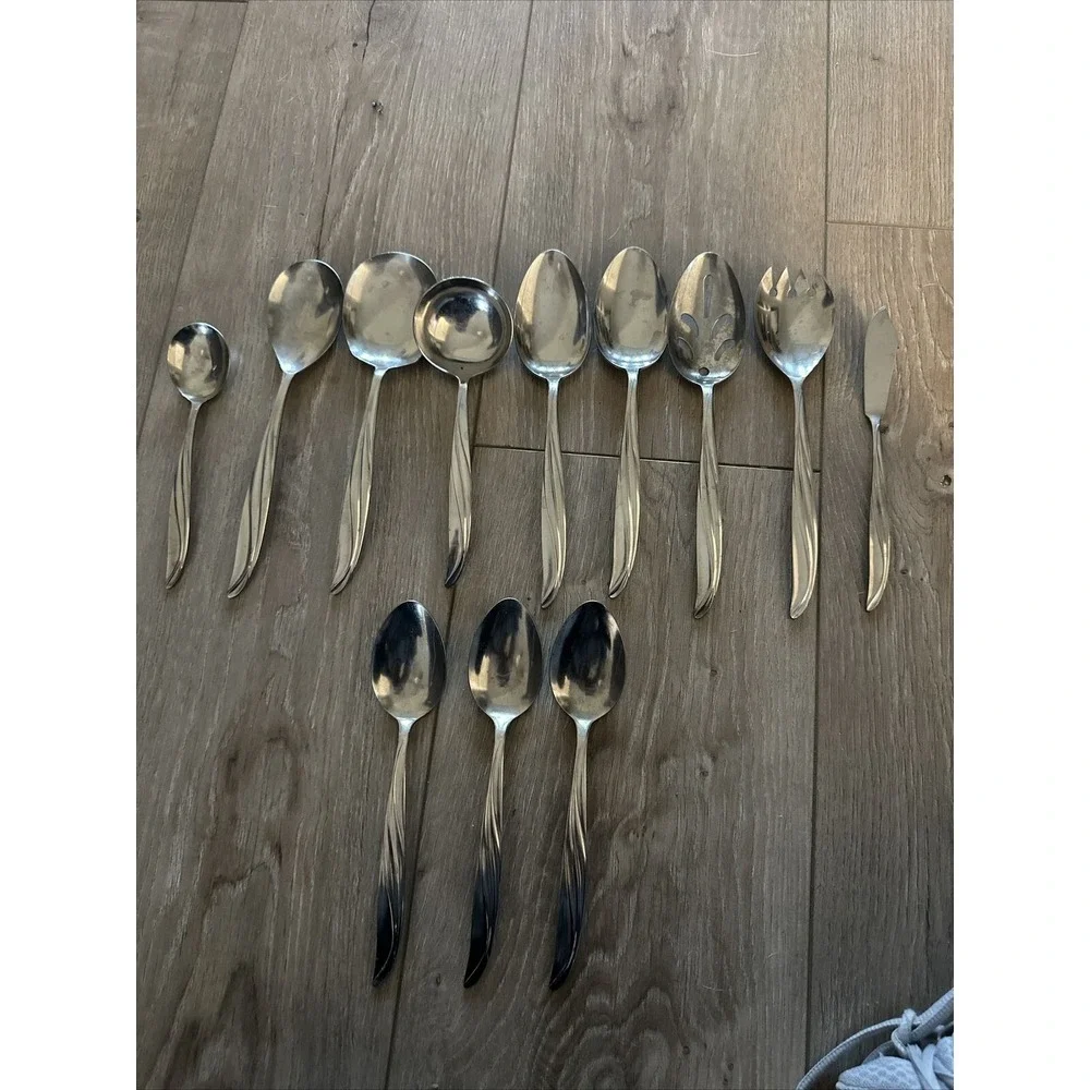 12 PCs‎ CCS2 Castle Court Stainless Swirl Long Handle Japan Serving Flatware